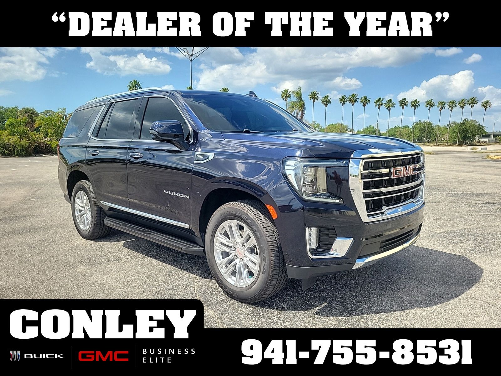 Midnight Blue Metallic 2021 GMC Yukon SLT RWD SUV / Crossover 4X2