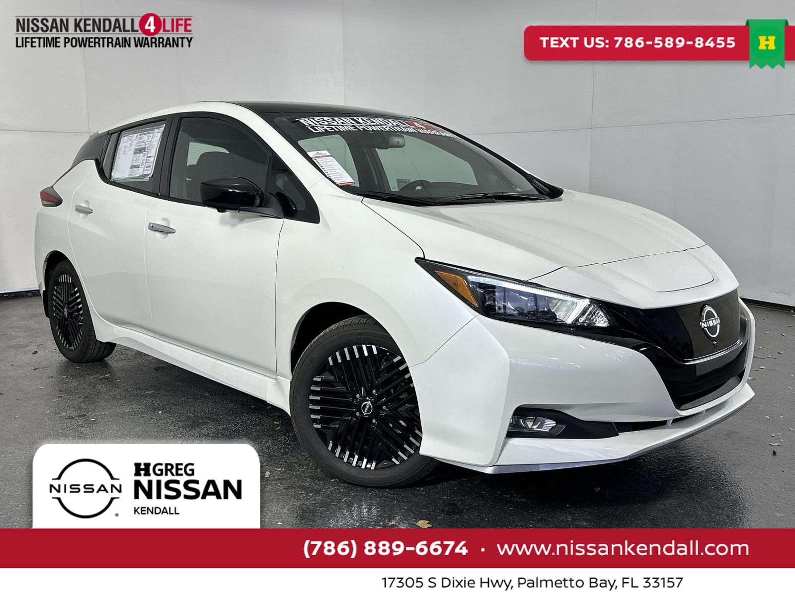 Super Black/Pearl White 2025 Nissan LEAF SV Plus FWD Hatchback Front-Wheel Drive Automatic