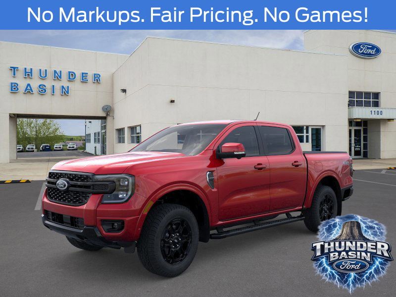 Ruby Red Metallic Tinted Clearcoat 2025 Ford Ranger Lariat SuperCrew 4WD Pickup Truck Four-Wheel Drive Automatic