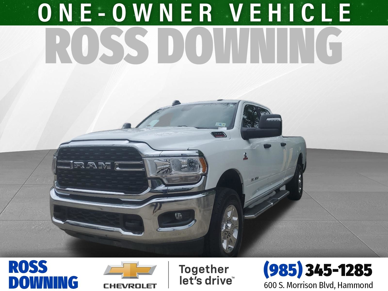 Bright White Clearcoat 2024 RAM 3500 Big Horn Crew Cab LB 4WD Pickup Truck Four-Wheel Drive 6-Speed Automatic
