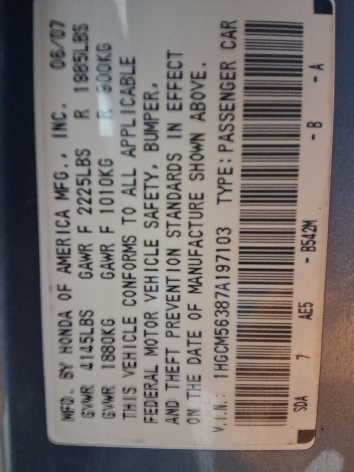 Used Car 2007 Honda Accord  Se For Sale Under $10,000 In Austin, Texas