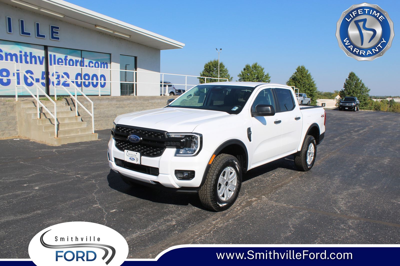 Oxford White 2025 Ford Ranger XL SuperCrew 4WD Pickup Truck Four-Wheel Drive Automatic