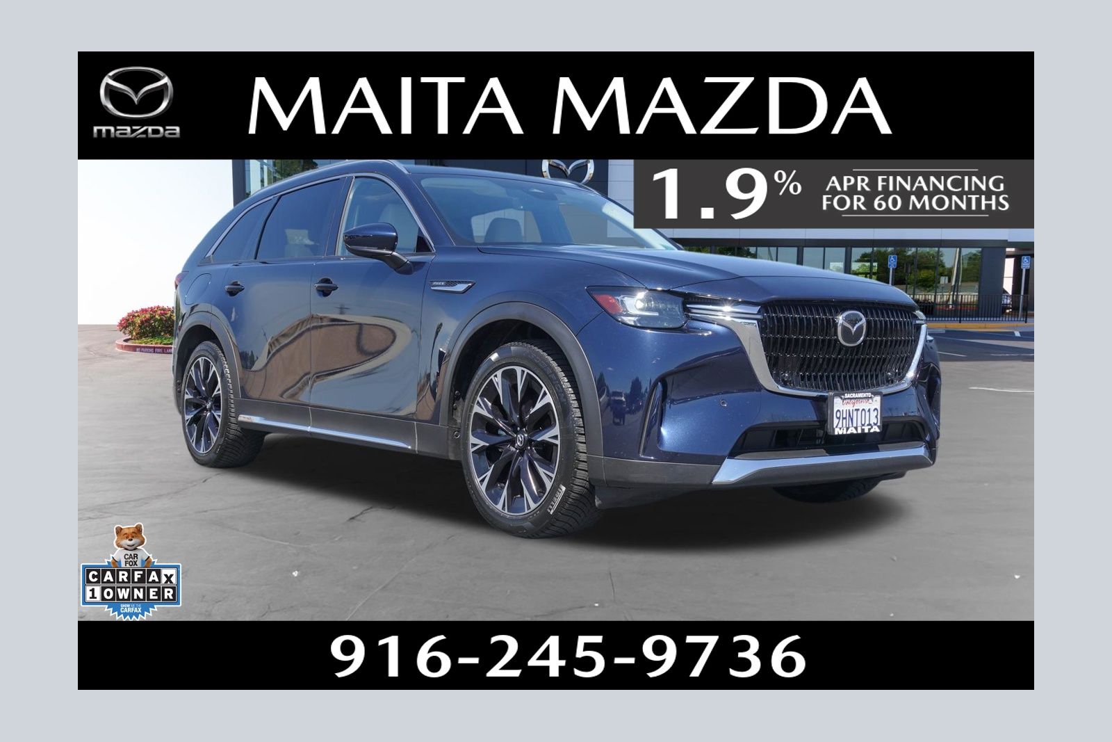 Deep Crystal Blue Mica 2024 Mazda CX-90 PHEV Premium AWD SUV / Crossover All-Wheel Drive 8-Speed Automatic
