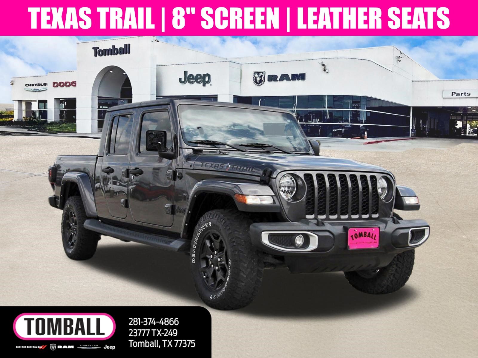 Gray (Granite Crystal Metallic Clearcoat) 2022 Jeep Gladiator Sport Crew Cab 4WD Pickup Truck Four-Wheel Drive 8-Speed Automatic