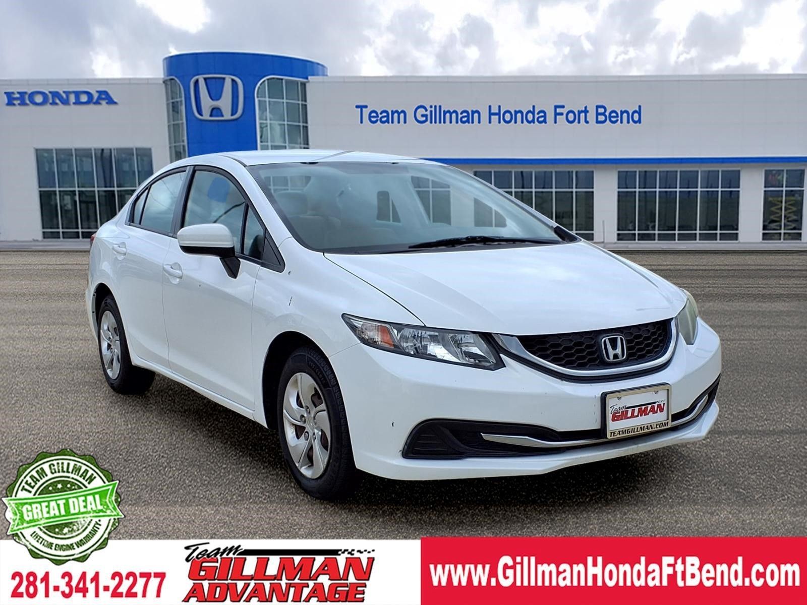 Taffeta White 2015 Honda Civic LX Sedan Front-Wheel Drive Continuously Variable Transmission