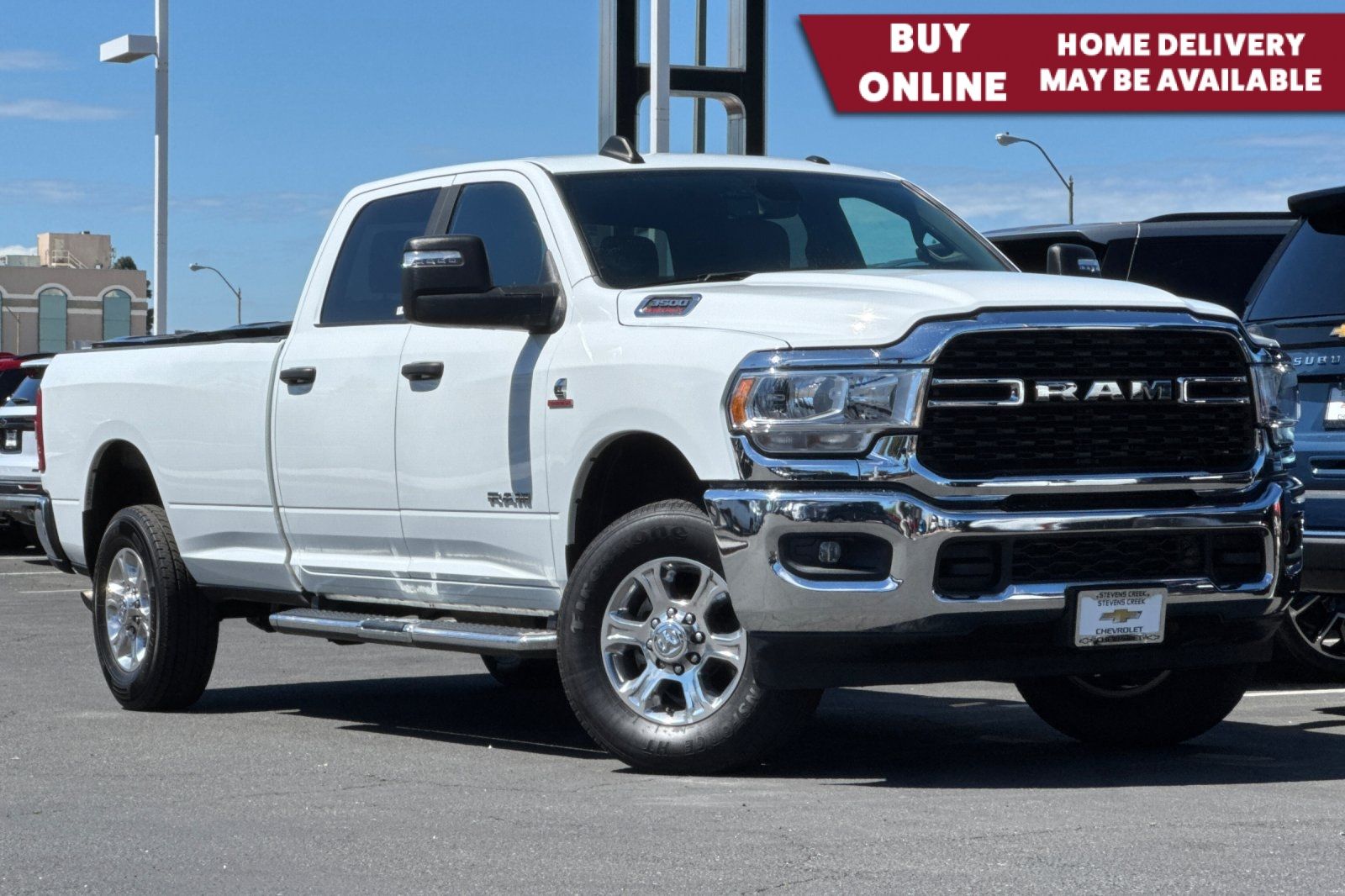 Bright White Clearcoat 2024 RAM 3500 Big Horn Crew Cab LB 4WD Pickup Truck Four-Wheel Drive 6-Speed Automatic