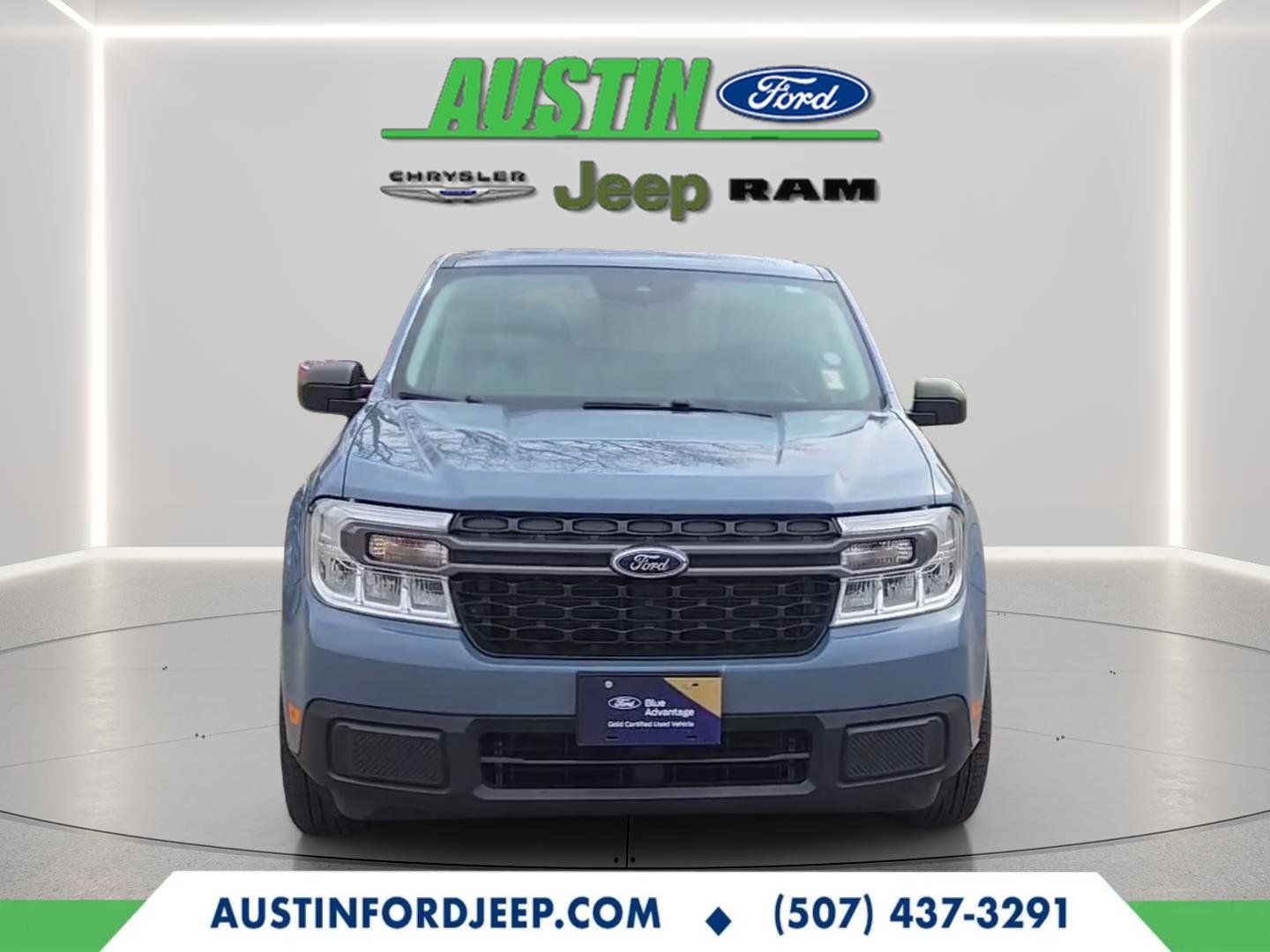 Blue (Azure Gray Metallic) 2024 Ford Maverick XLT SuperCrew FWD Pickup Truck Front-Wheel Drive Continuously Variable Transmission