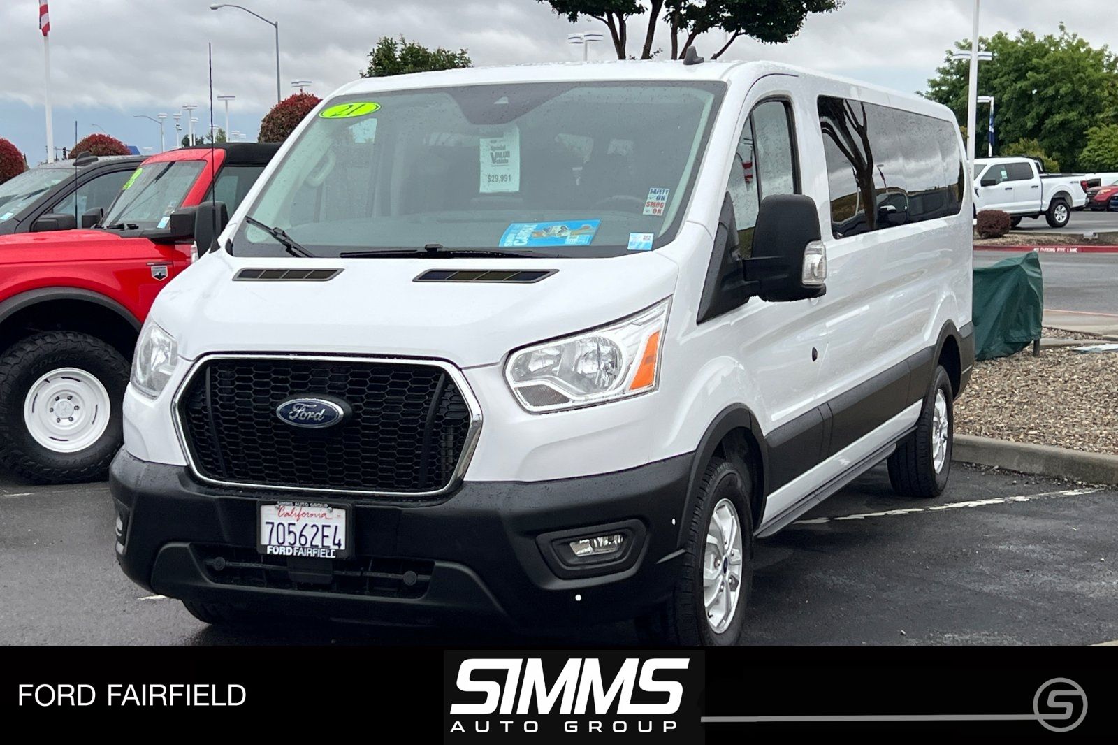 Oxford White 2021 Ford Transit Passenger 350 XLT Low Roof LB RWD Van Rear-Wheel Drive