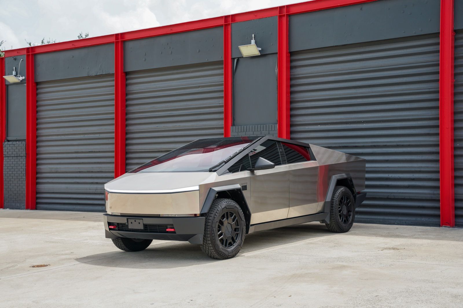 Silver 2024 Tesla Cybertruck Pickup Truck All-Wheel Drive 1-Speed Automatic