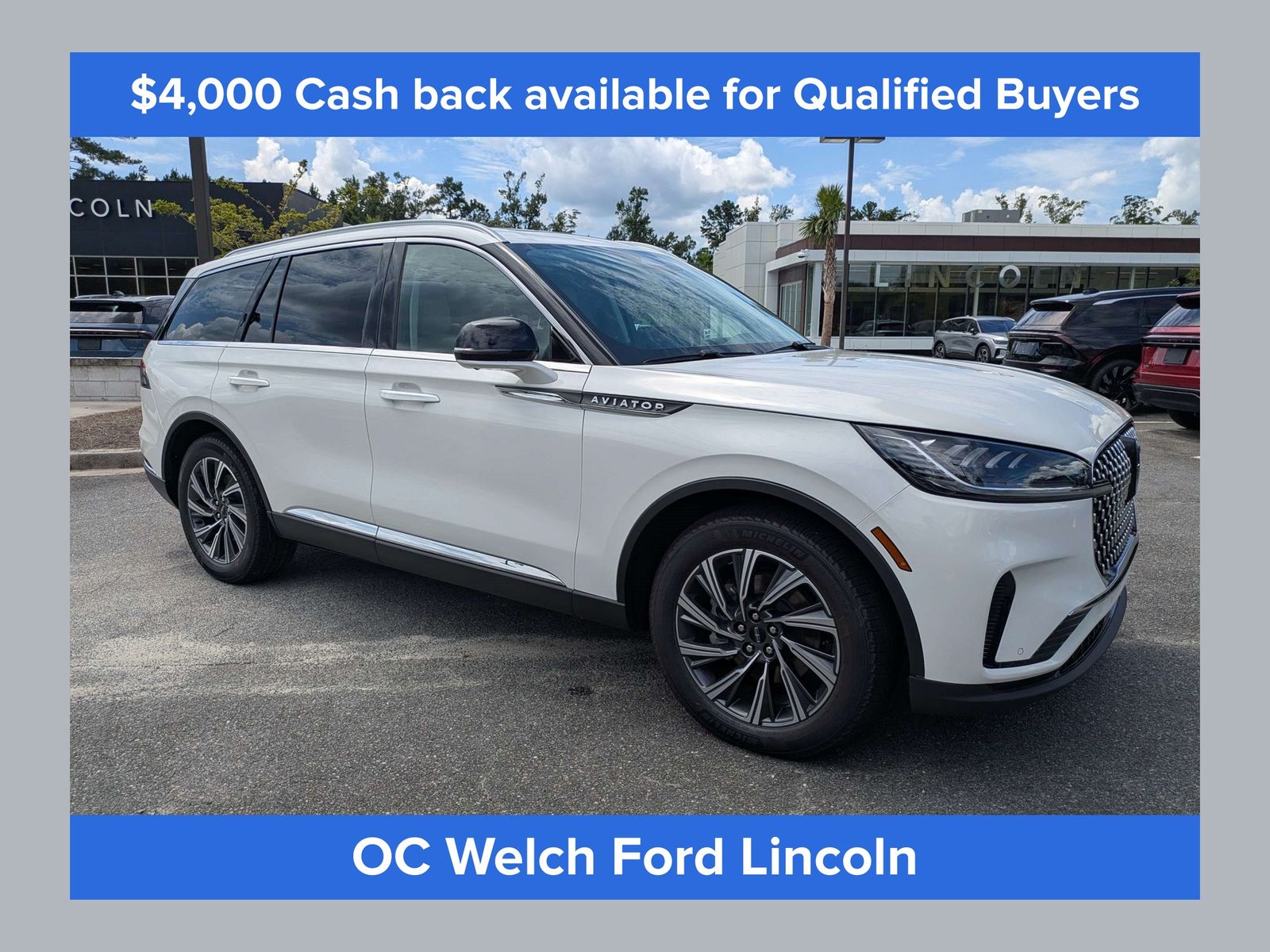 White Metallic 2026 Lincoln Aviator SUV / Crossover Rear-Wheel Drive Automatic