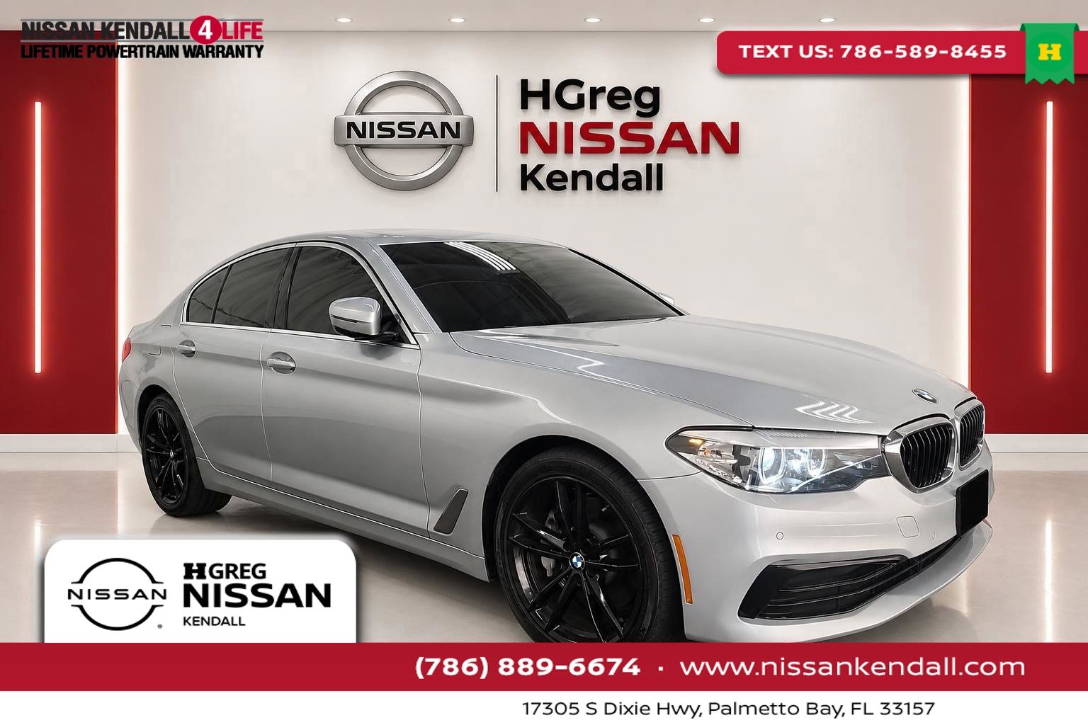 Glacier Silver Metallic 2019 BMW 5 Series Sedan Rear-Wheel Drive 8-Speed Automatic