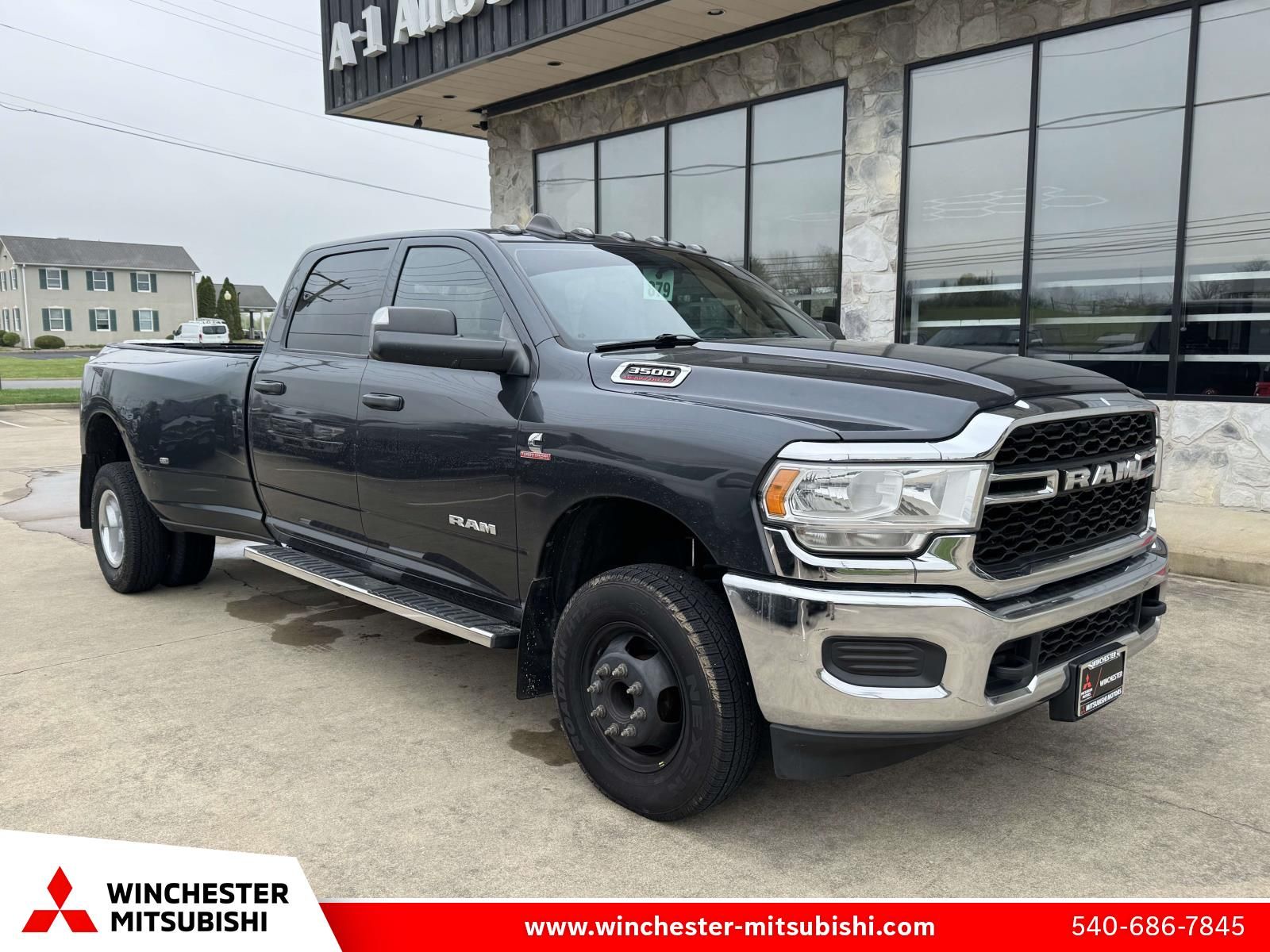 Gray (Maximum Steel Metallic Clearcoat) 2021 RAM 3500 Tradesman Crew Cab LB DRW 4WD Pickup Truck Four-Wheel Drive Automatic