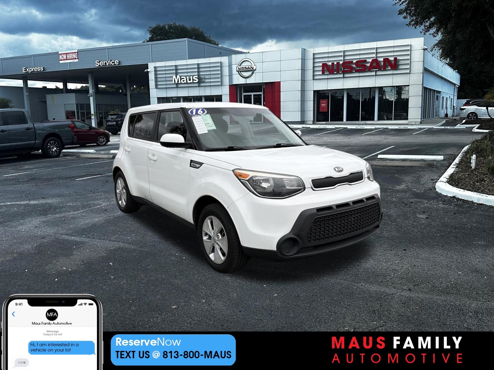 Clear White 2016 Kia Soul Base Wagon Front-Wheel Drive 6-Speed Manual