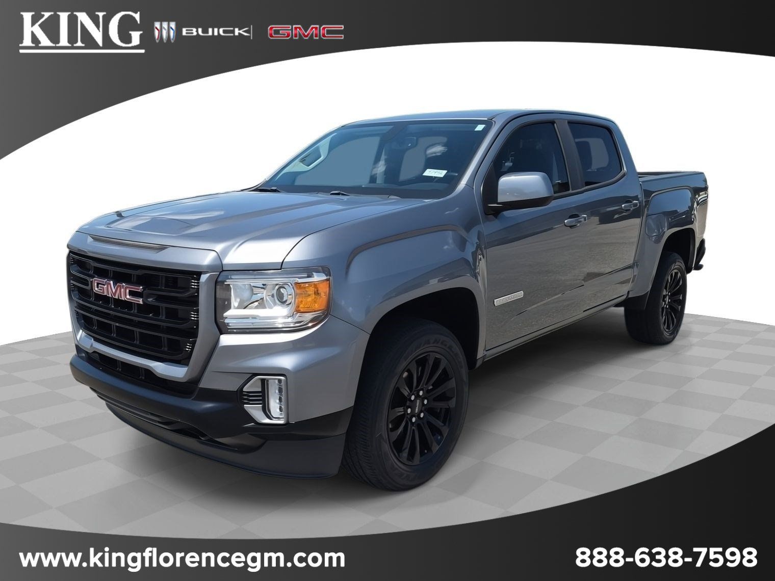 Gray (Steel Metallic) 2021 GMC Canyon Elevation Crew Cab RWD Pickup Truck 4X2 8-Speed Automatic