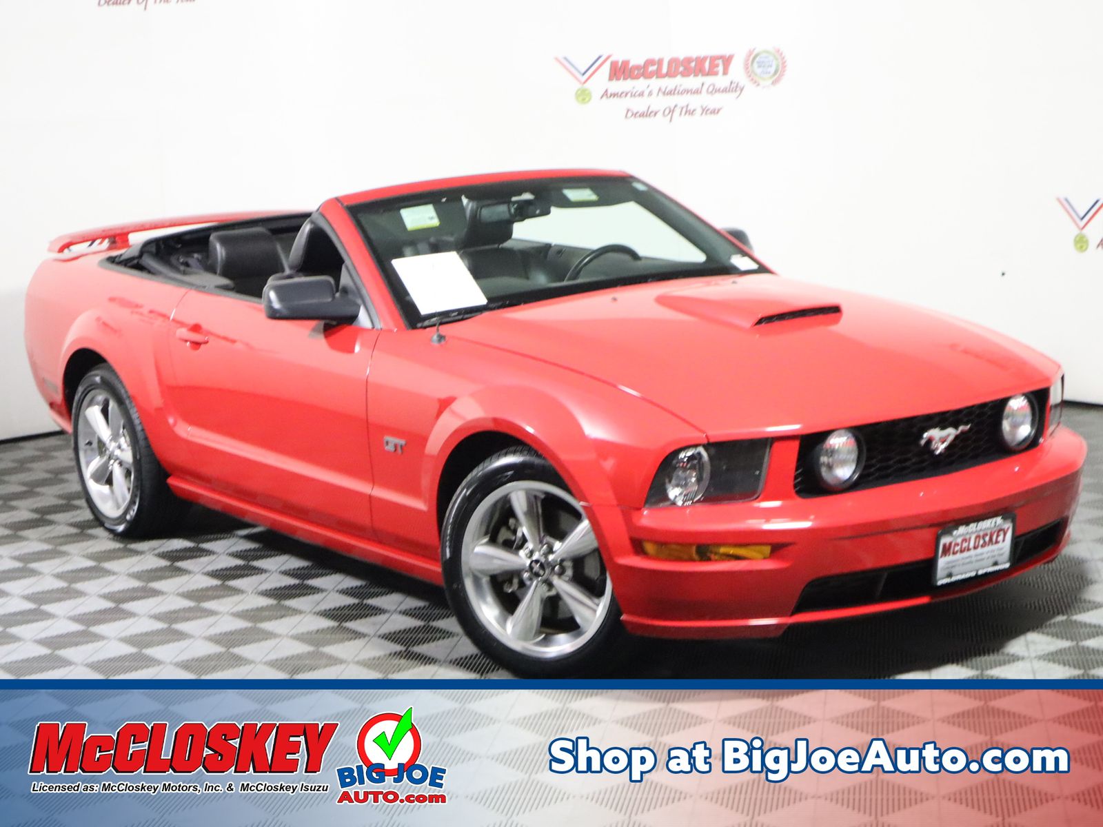Red 2008 Ford Mustang Convertible Rear-Wheel Drive 5-Speed Automatic