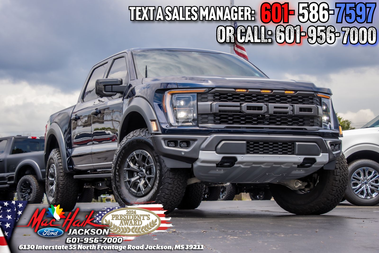 Blue Metallic 2022 Ford F-150 Pickup Truck Four-Wheel Drive Automatic