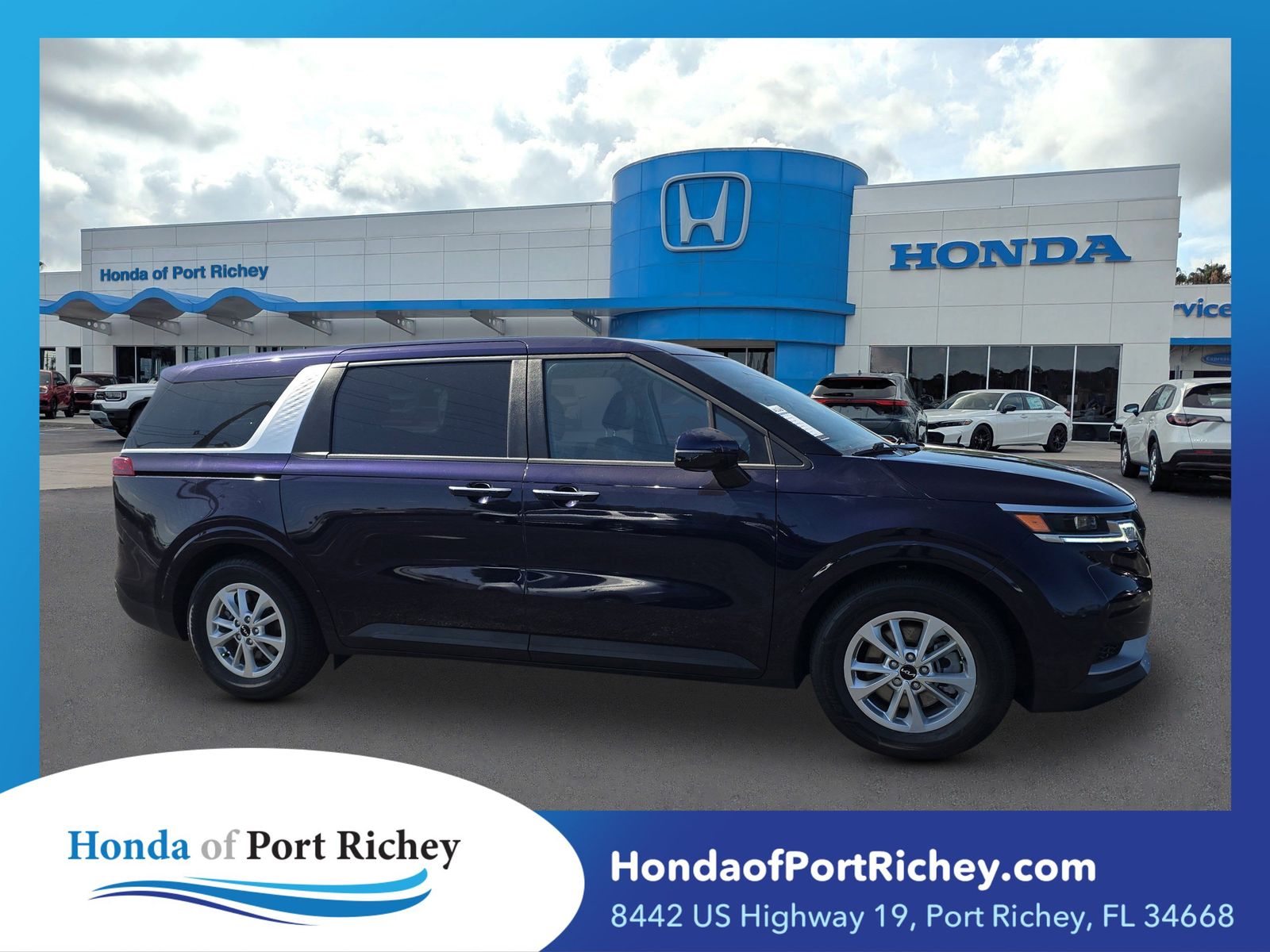 Blue 2024 Kia Carnival Minivan Front-Wheel Drive 8-Speed Automatic