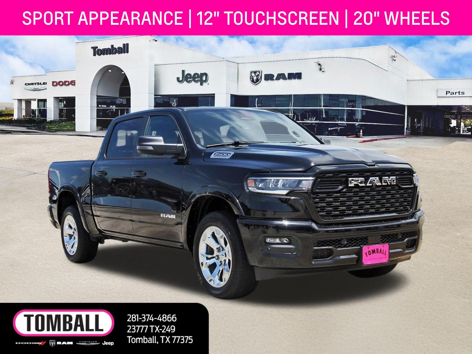 Diamond Black Crystal Pearlcoat 2026 RAM 1500 Pickup Truck 4X2 8-Speed Automatic