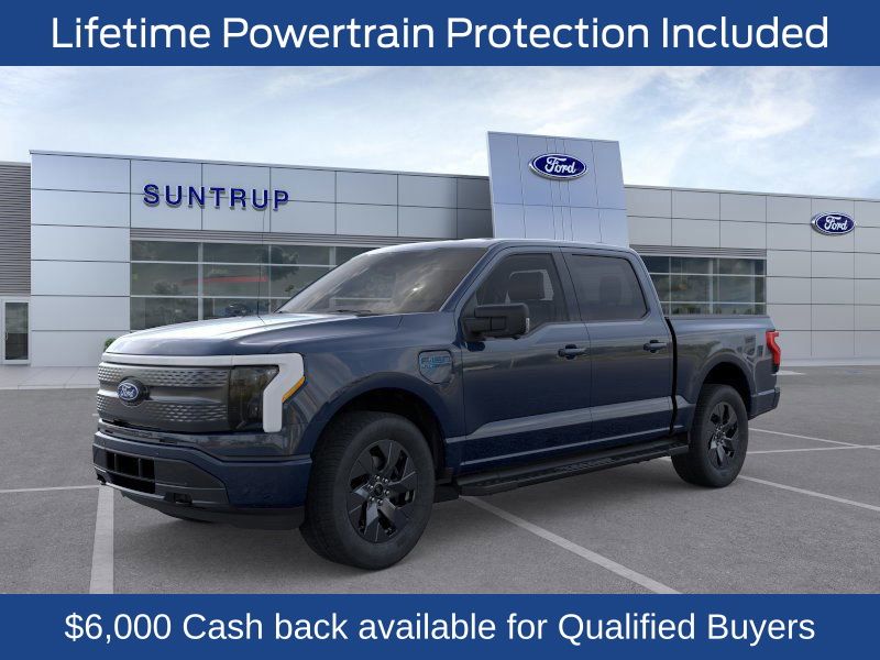 Blue Metallic 2025 Ford F-150 Lightning Flash SuperCrew AWD Pickup Truck All-Wheel Drive Automatic