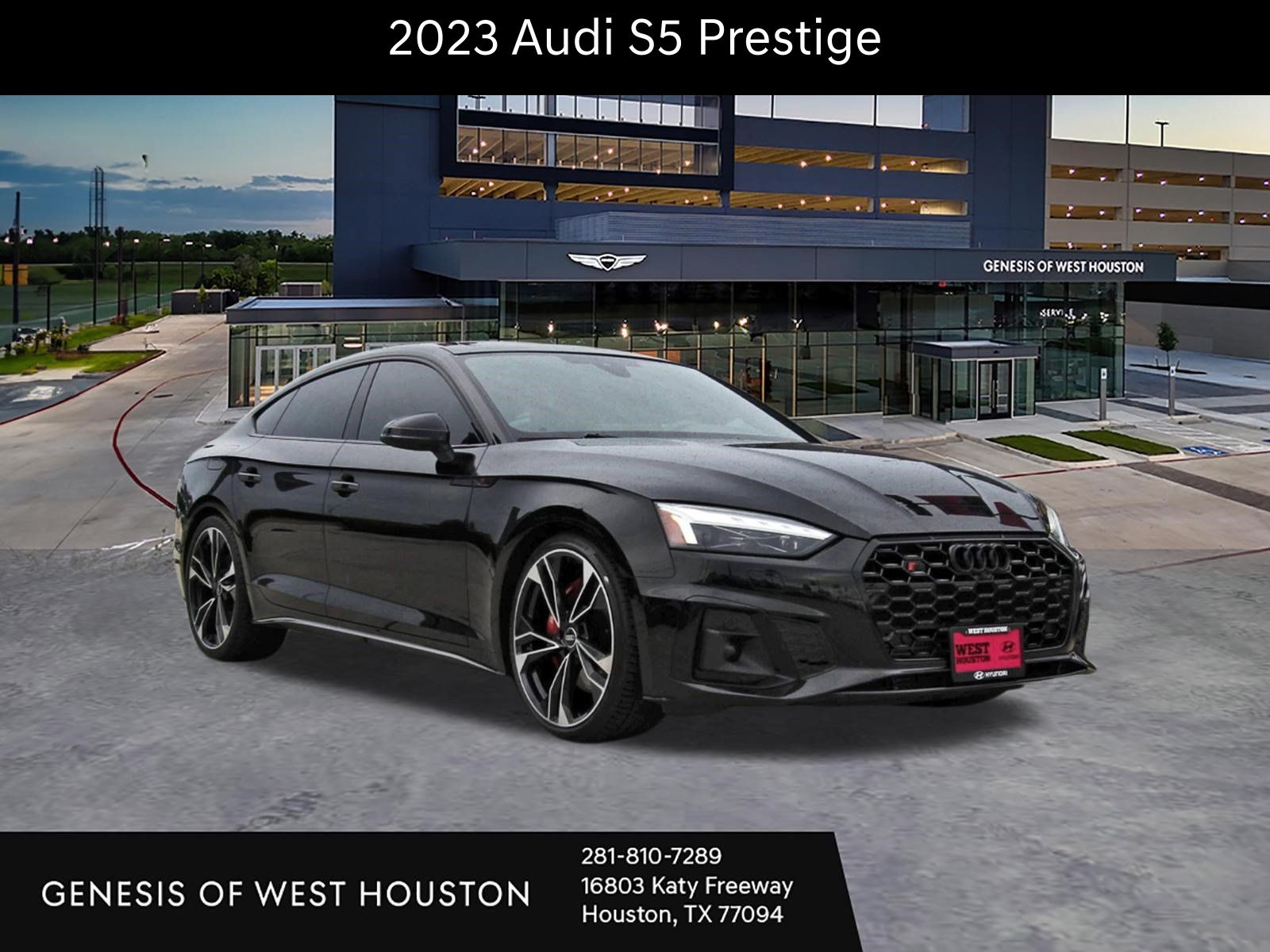 Black Metallic 2023 Audi S5 Sportback Sedan All-Wheel Drive 8-Speed Automatic