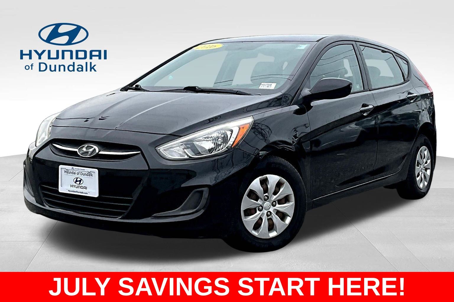 Ultra Black Pearl 2016 Hyundai Accent Hatchback Front-Wheel Drive 6-Speed Automatic