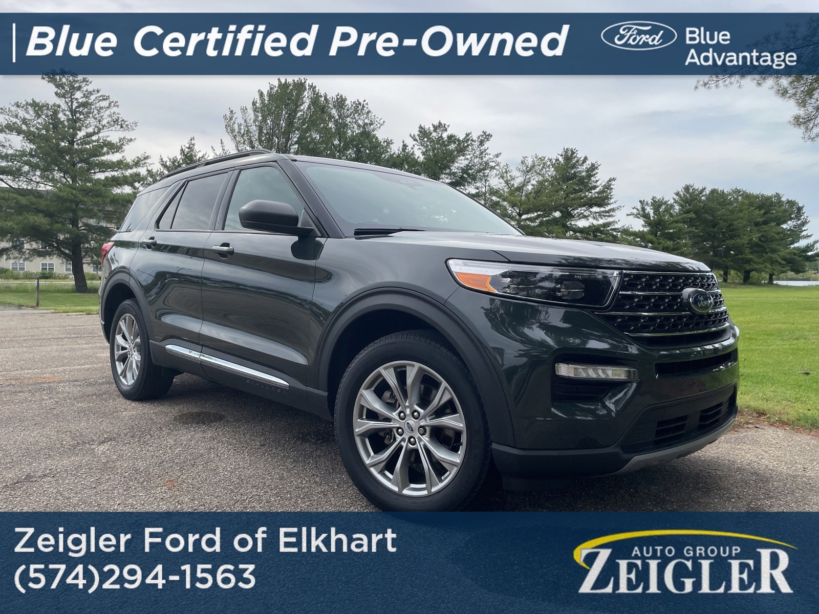 Green Metallic 2023 Ford Explorer SUV / Crossover All-Wheel Drive Automatic