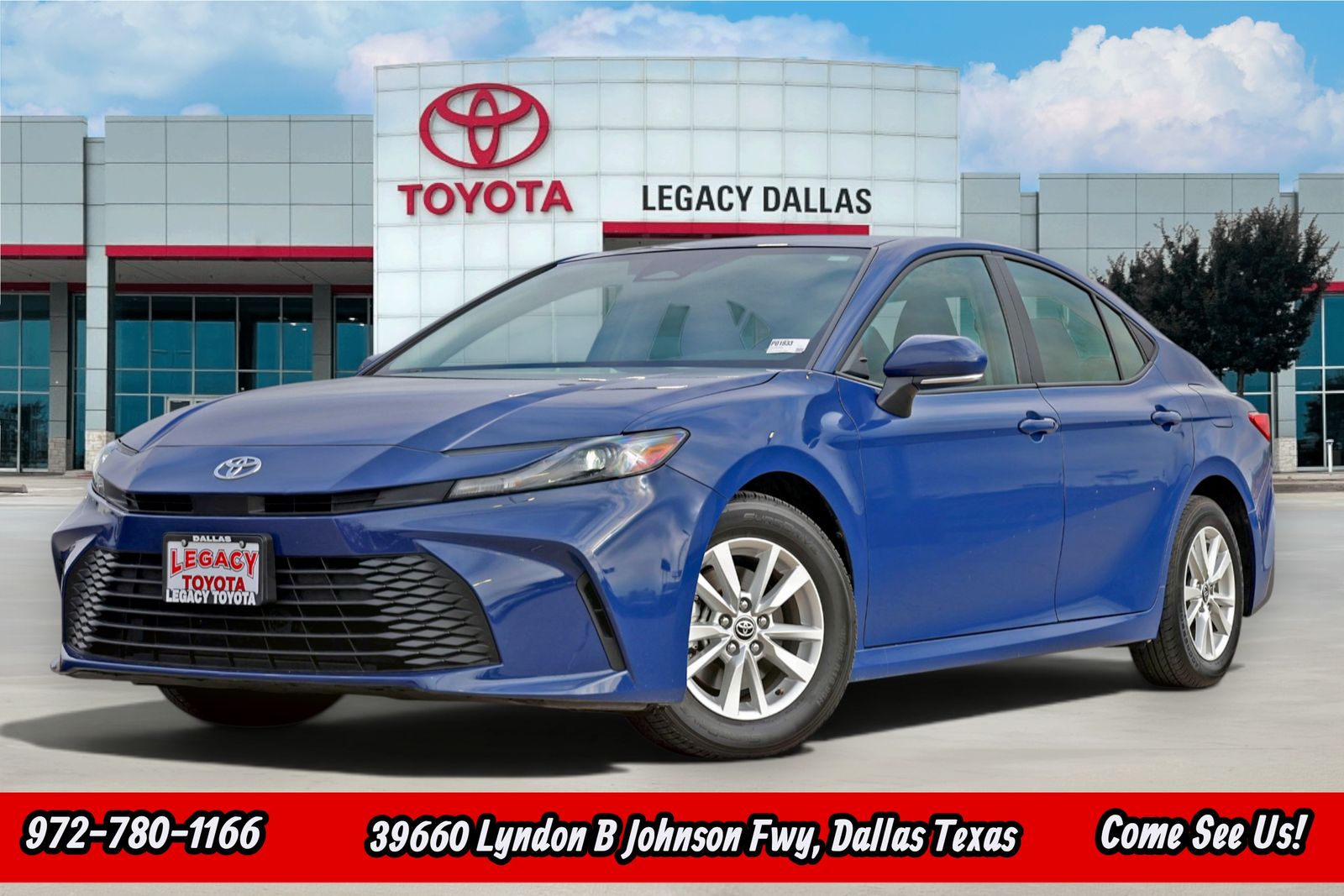 Blue 2025 Toyota Camry Sedan Front-Wheel Drive Continuously Variable Transmission