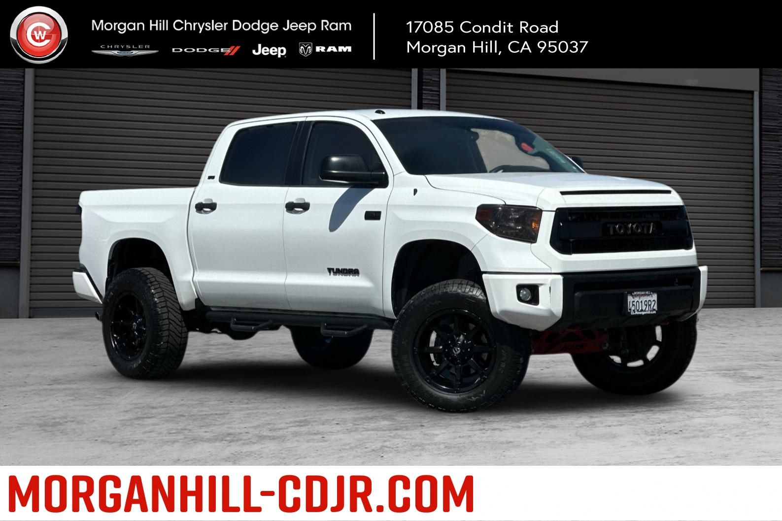 Super White 2017 Toyota Tundra SR5 CrewMax 5.7L 4WD Pickup Truck Four-Wheel Drive 6-Speed Automatic Overdrive