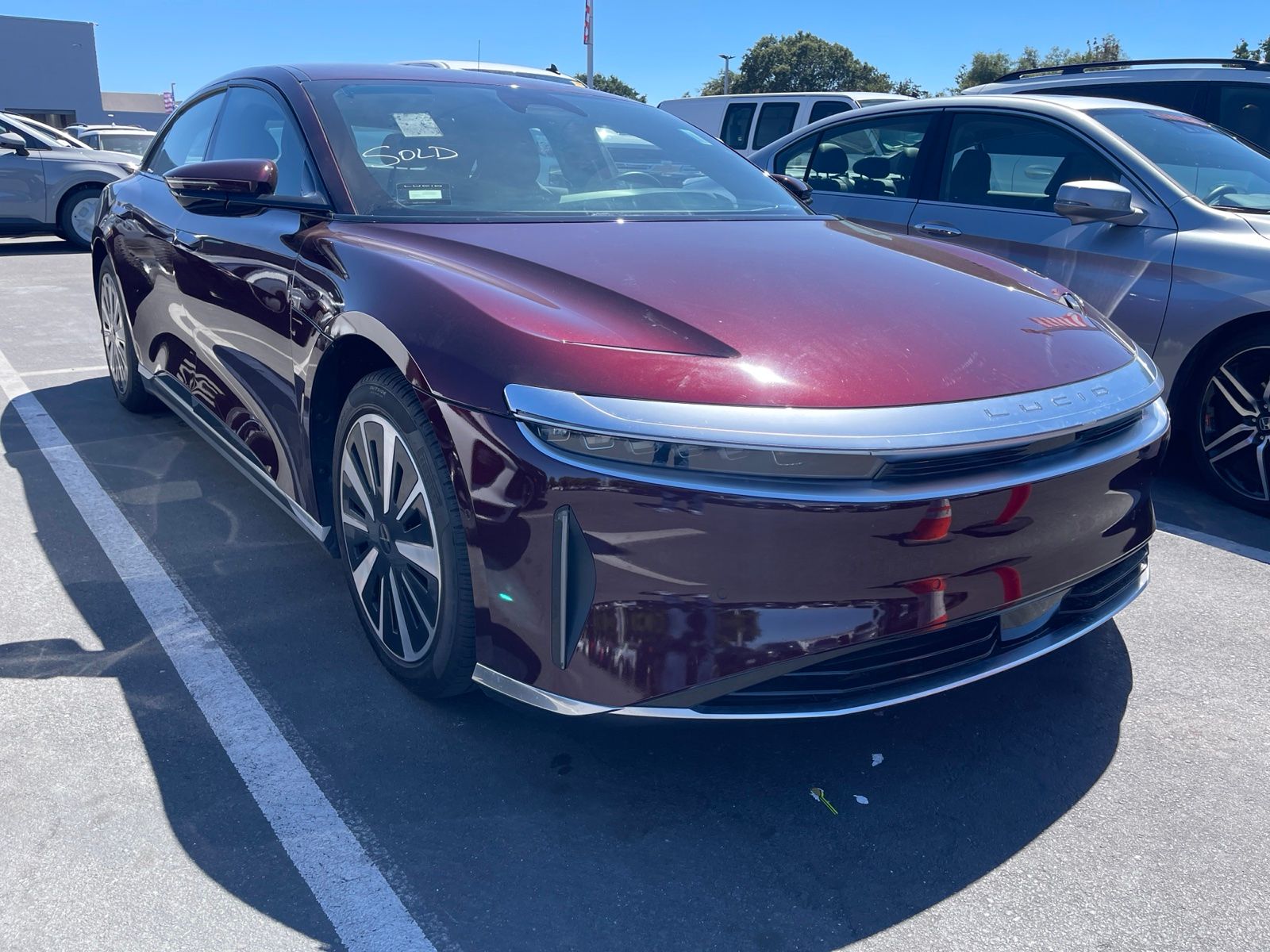 Zenith Red Metallic 2025 Lucid Air Sedan Rear-Wheel Drive 1-Speed Automatic