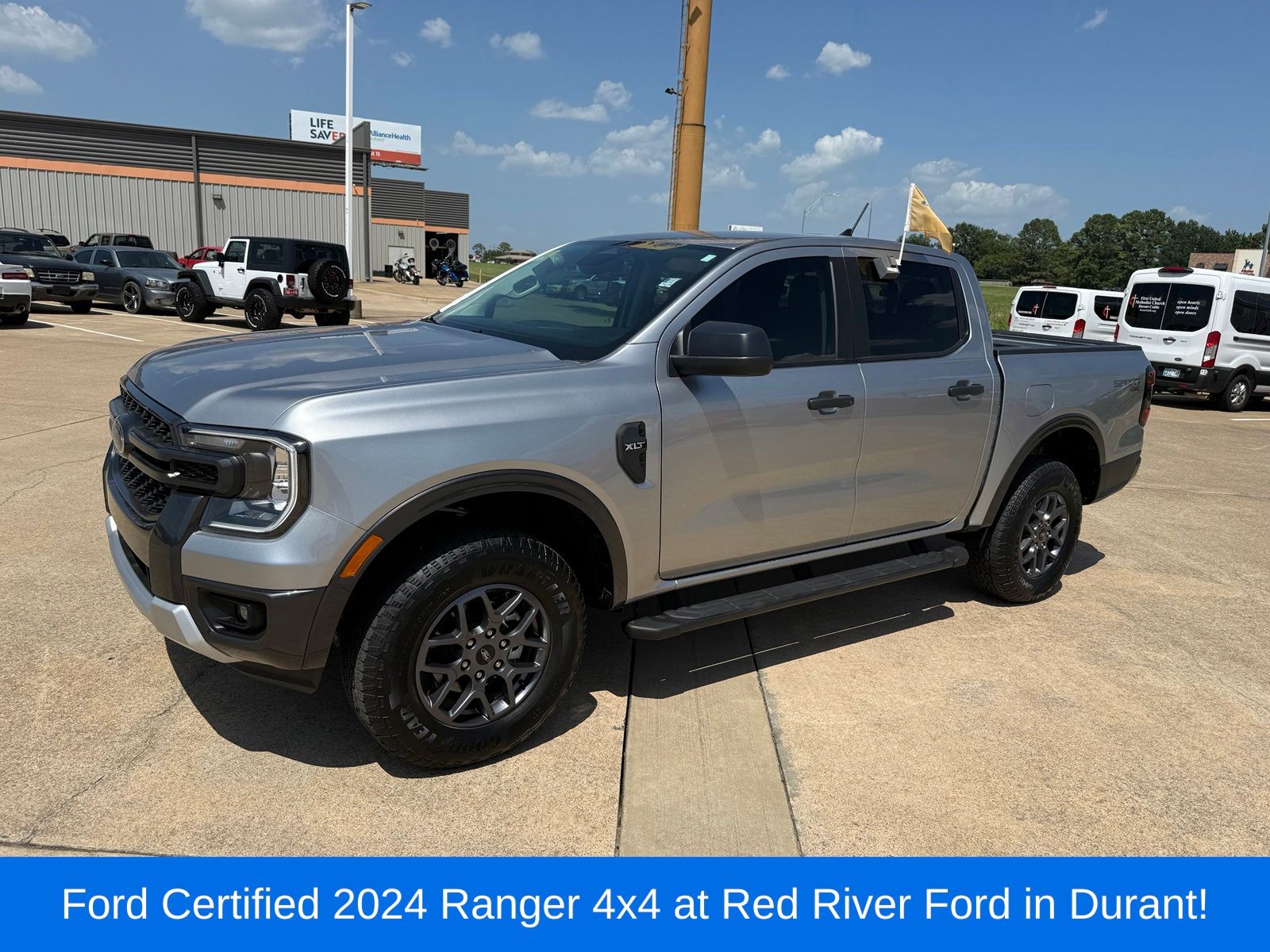 Iconic Silver Metallic 2024 Ford Ranger Pickup Truck Four-Wheel Drive Automatic