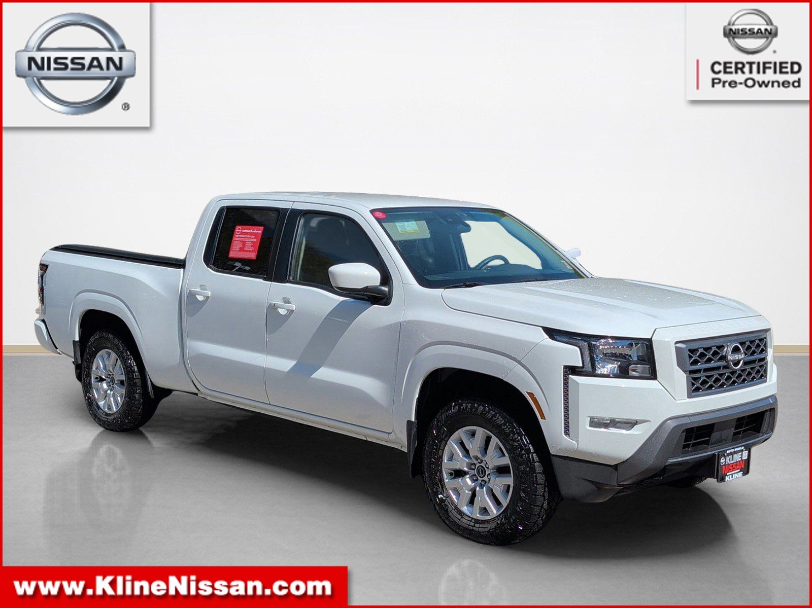 Glacier White 2023 Nissan Frontier SV Crew Cab LB 4WD Pickup Truck Four-Wheel Drive 9-Speed Automatic