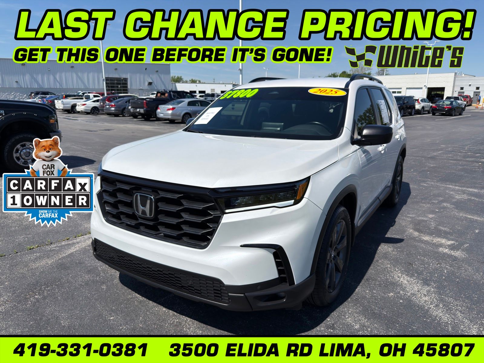 Platinum White Pearl 2025 Honda Pilot SUV / Crossover All-Wheel Drive Automatic