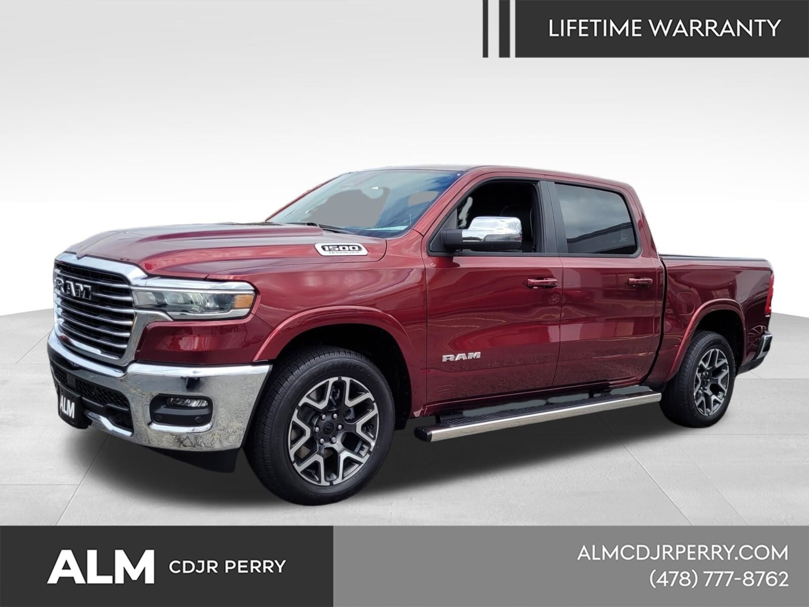 Delmonico Red Pearlcoat 2026 RAM 1500 Laramie Crew Cab 4WD Pickup Truck Four-Wheel Drive 8-Speed Automatic