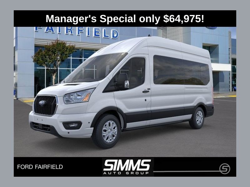 Oxford White 2025 Ford Transit Passenger 350 XLT High Roof LB RWD Van Rear-Wheel Drive