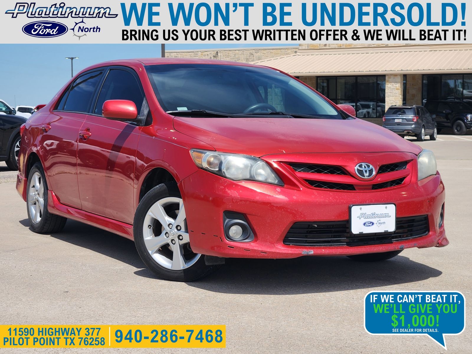 Barcelona Red Metallic 2012 Toyota Corolla S Sedan Front-Wheel Drive 4-Speed Automatic