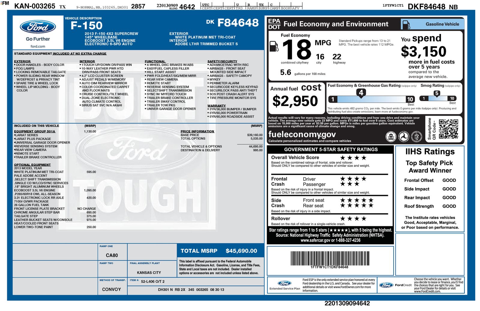 Used Car 2013 Ford F-150  Lariat For Sale Under $20,000 In Austin, Texas