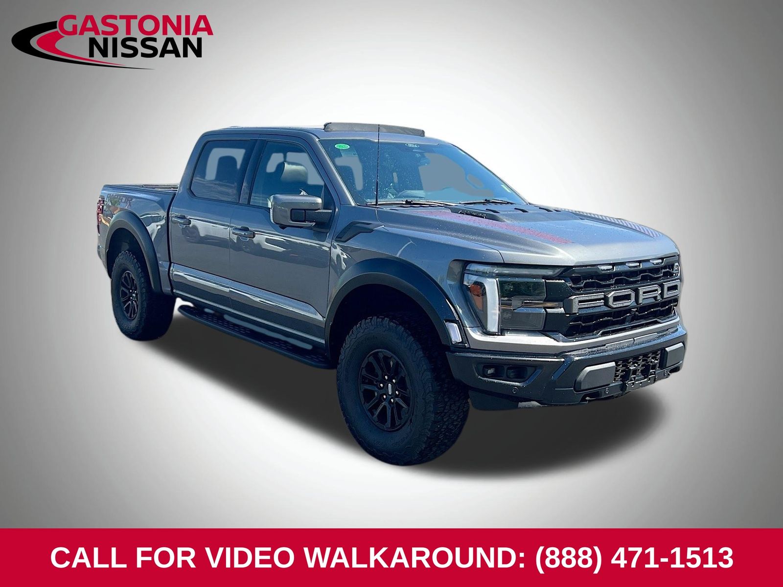 Gray Metallic 2025 Ford F-150 Raptor SuperCrew 4WD Pickup Truck Four-Wheel Drive Automatic