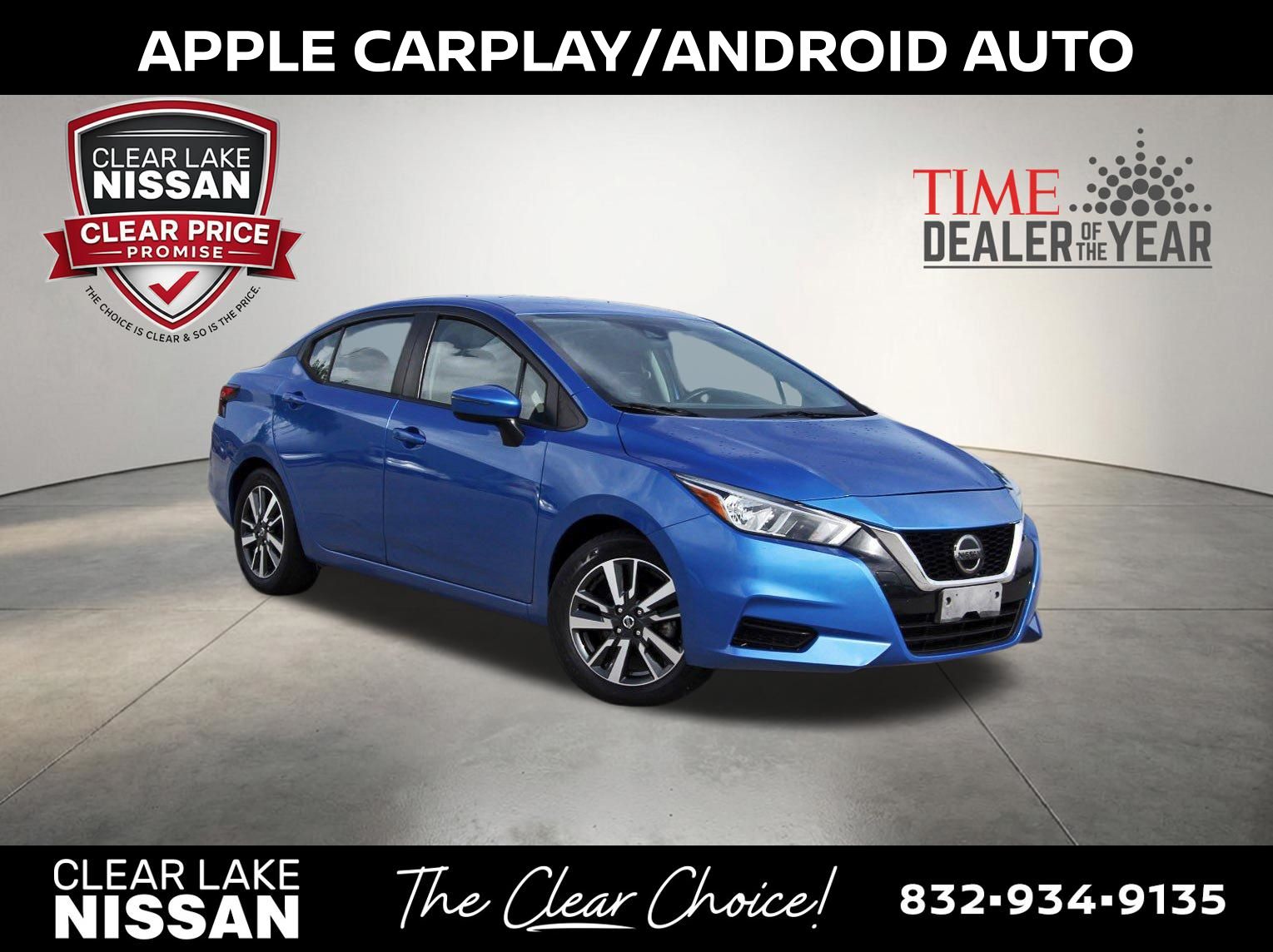 Electric Blue Metallic 2021 Nissan Versa Sedan Front-Wheel Drive Continuously Variable Transmission