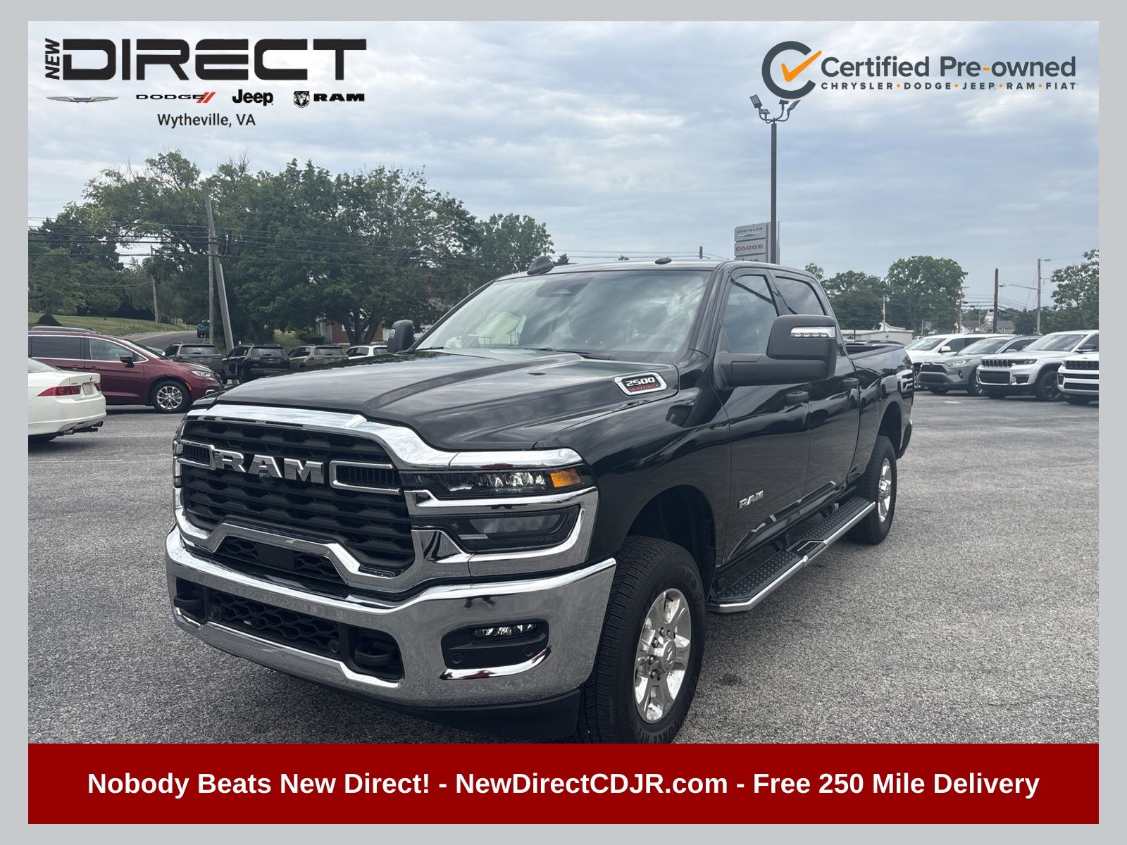Diamond Black Crystal Pearlcoat 2025 RAM 2500 Pickup Truck Four-Wheel Drive 8-Speed Automatic