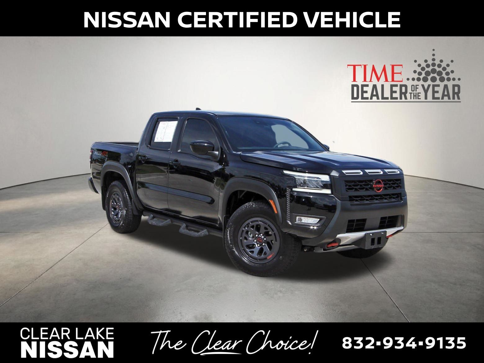 Super Black 2025 Nissan Frontier Pickup Truck Four-Wheel Drive 9-Speed Automatic Overdrive
