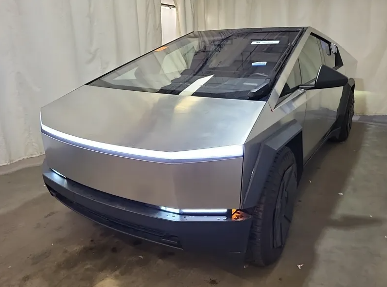 Silver 2025 Tesla Cybertruck Cyberbeast Crew Cab AWD Pickup Truck All-Wheel Drive 1-Speed Automatic