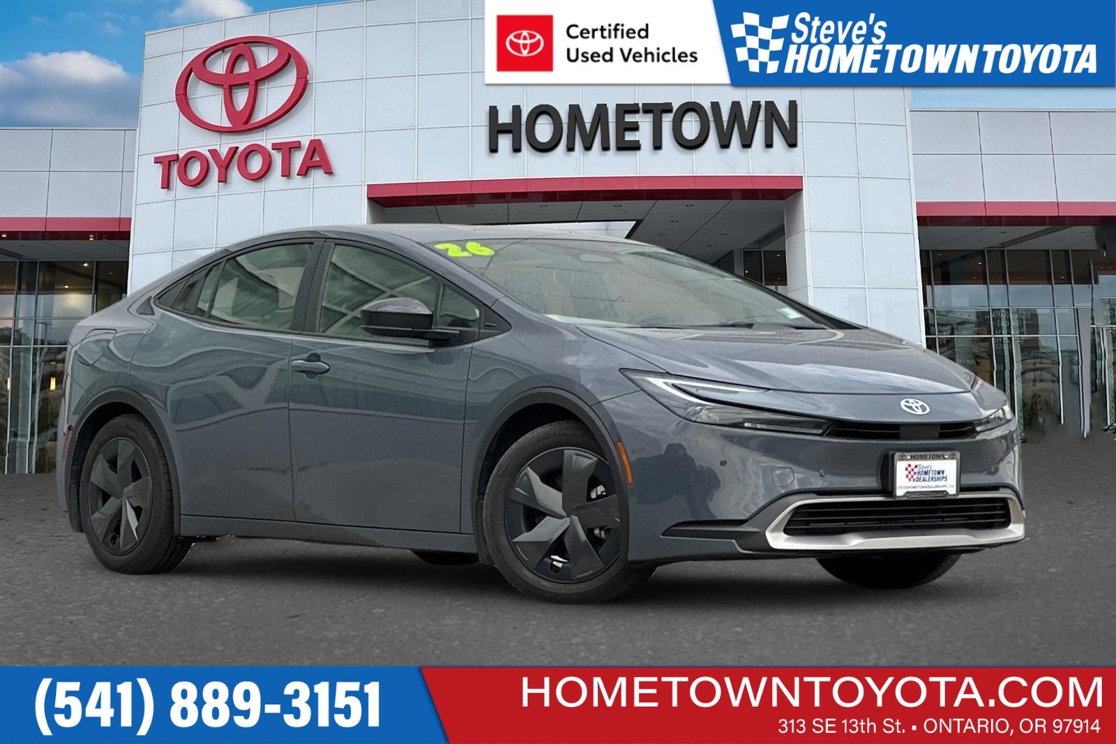 Gray 2026 Toyota Prius Plug-In Hybrid Hatchback Front-Wheel Drive Continuously Variable Transmission