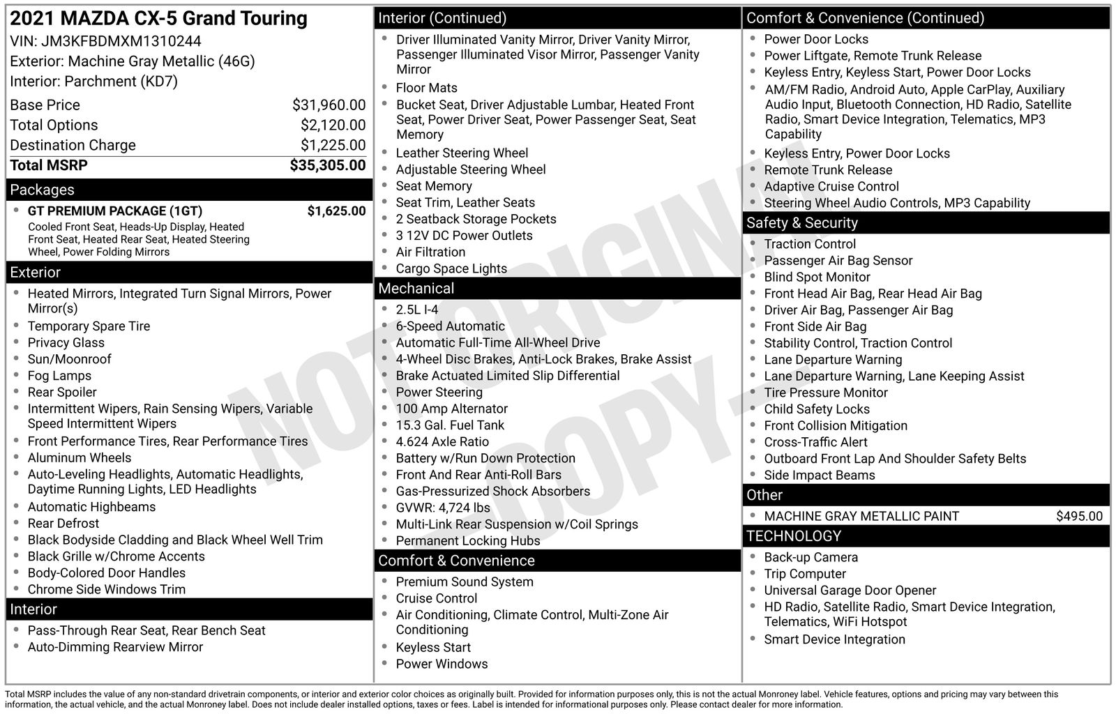 Used Car 2021 Mazda Cx-5  Grand Touring For Sale Under $25,000 In Austin, Texas
