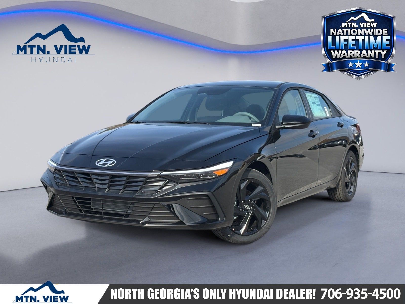 Abyss Black 2026 Hyundai Elantra Sedan Front-Wheel Drive Continuously Variable Transmission