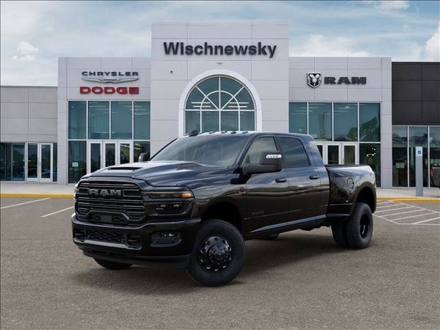 Diamond Black Crystal Pearlcoat 2026 RAM 3500 Laramie Mega Cab DRW 4WD Pickup Truck Four-Wheel Drive 8-Speed Automatic