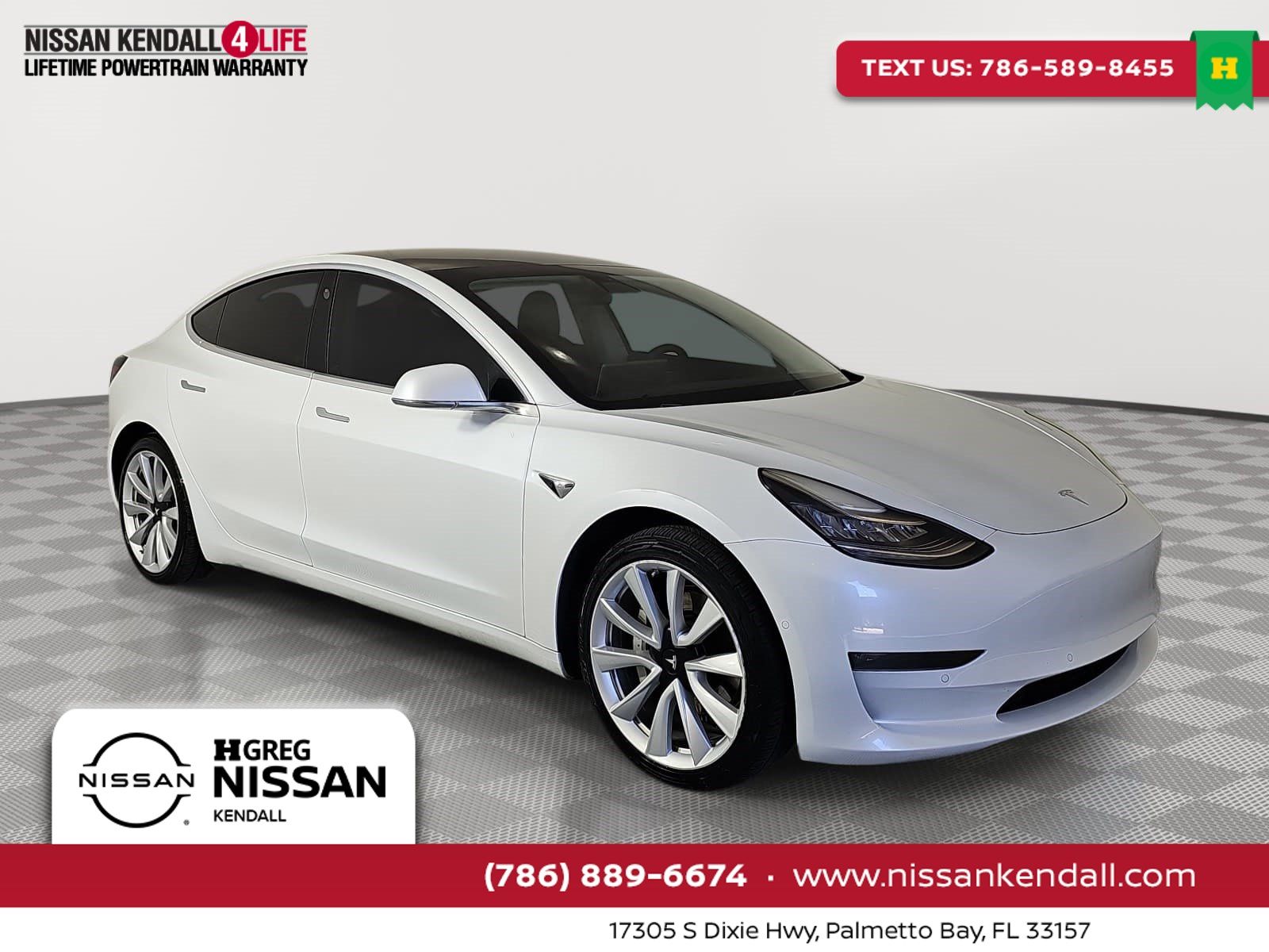 White 2019 Tesla Model 3  All-Wheel Drive 1-Speed Automatic