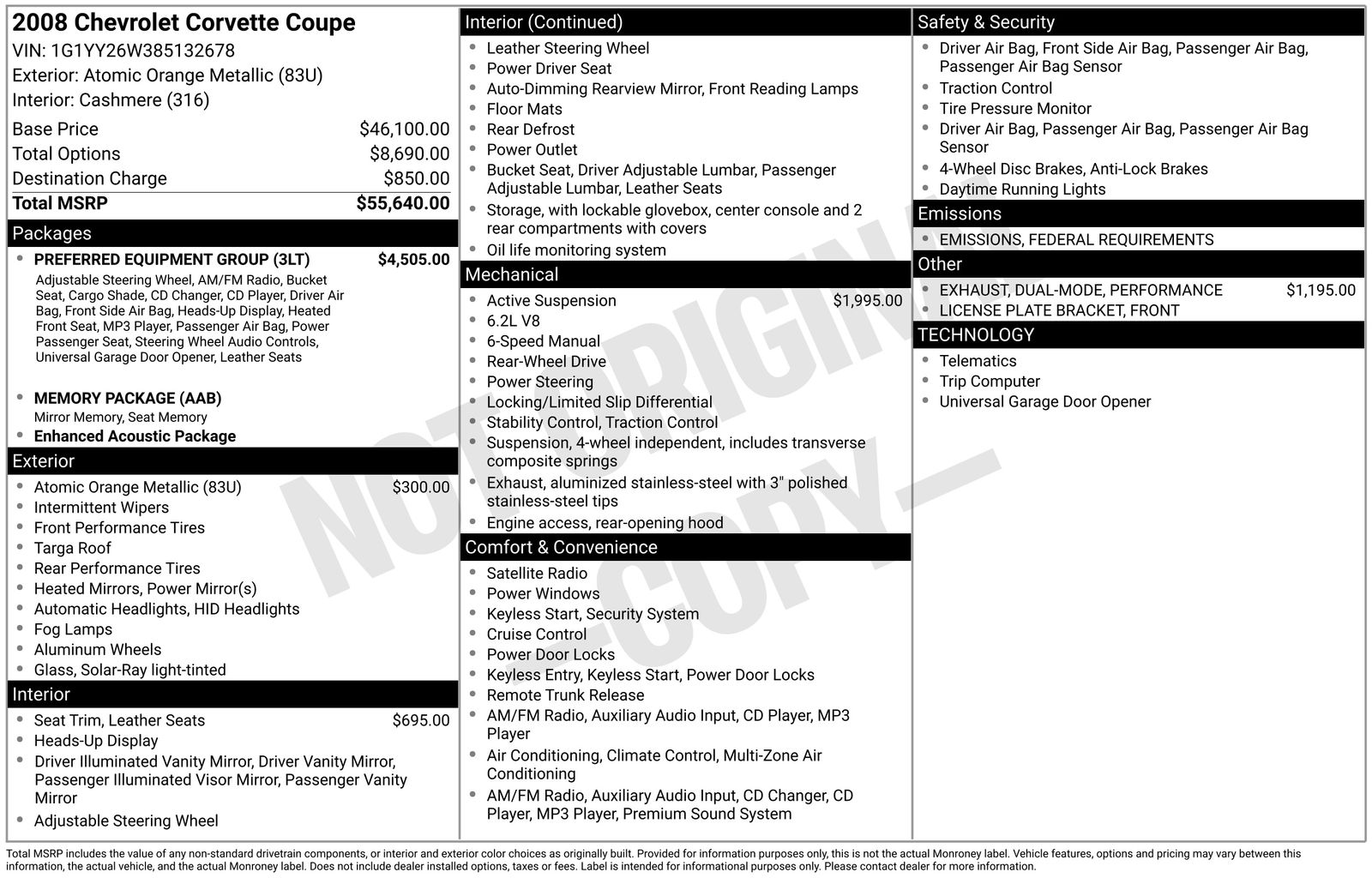 Used Car 2008 Chevrolet Corvette  Coupe Rear Wheel Drive For Sale Under $30,000 In Austin, Texas