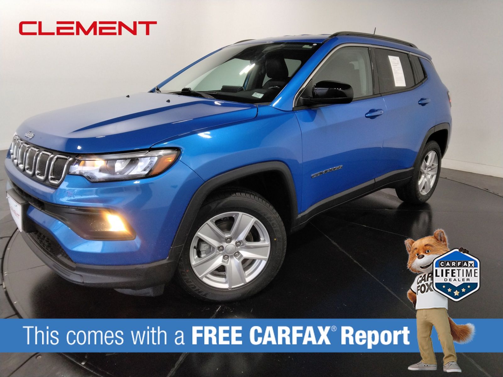 Laser Blue Pearlcoat 2022 Jeep Compass Latitude 4WD SUV / Crossover Four-Wheel Drive 9-Speed Automatic