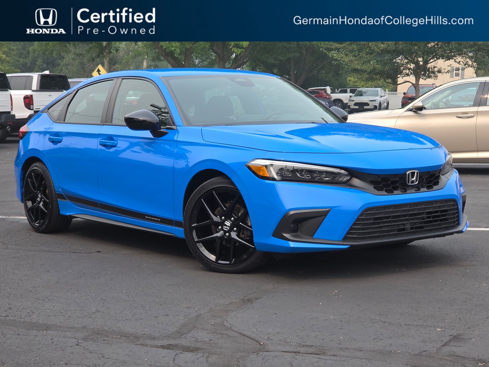 Boost Blue Pearl 2023 Honda Civic Hatchback Hatchback Front-Wheel Drive Continuously Variable Transmission