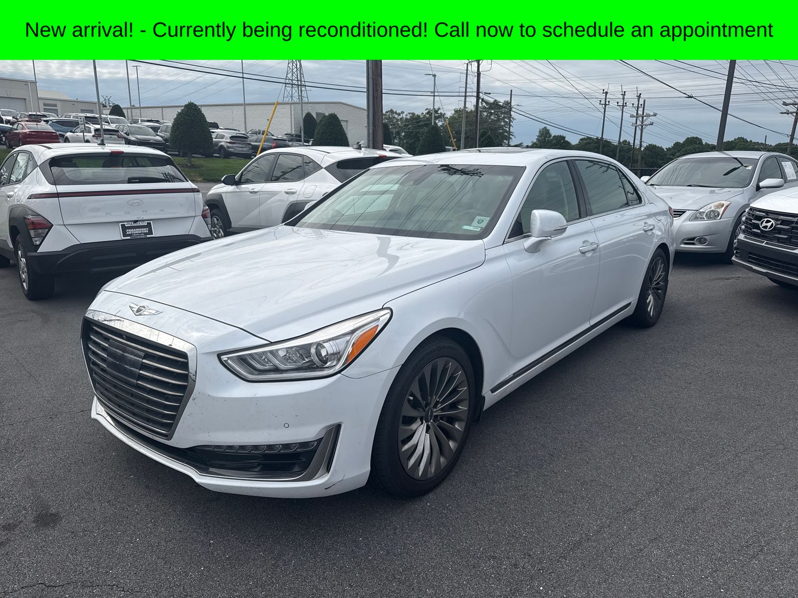 Casablanca White 2017 Genesis G90 Ultimate Sedan Rear-Wheel Drive 8-Speed Automatic